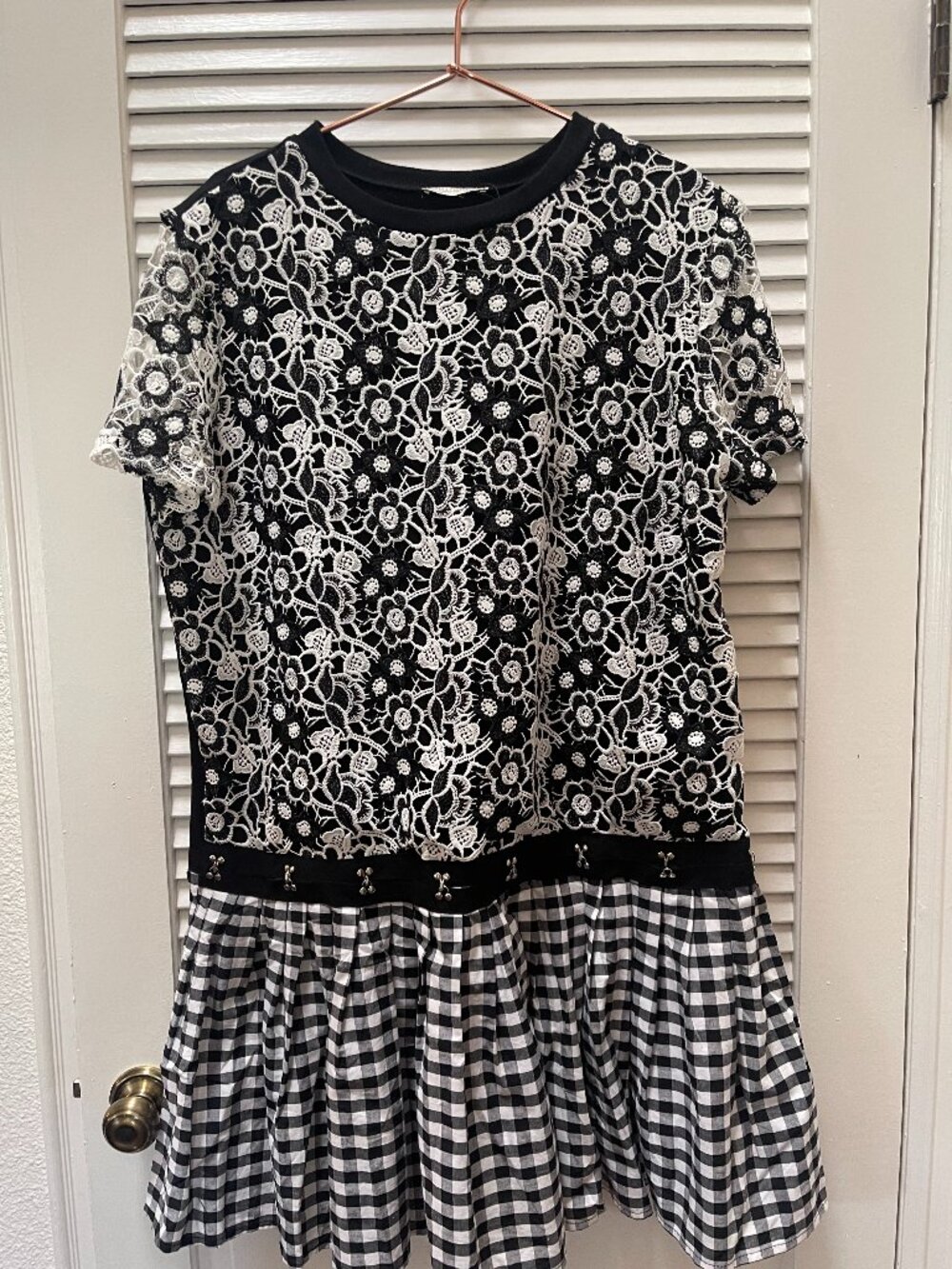 Zara Trafaluc lace & gingham dress 🖤🤍